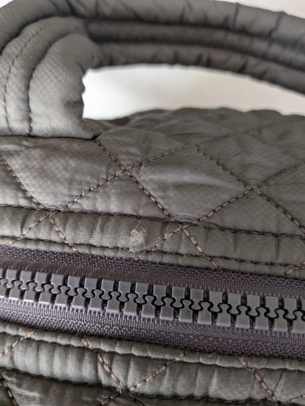 MZ Wallace Quilted Crossbody Satchel in Gray with Gold Hardware - Picture 2 of 10